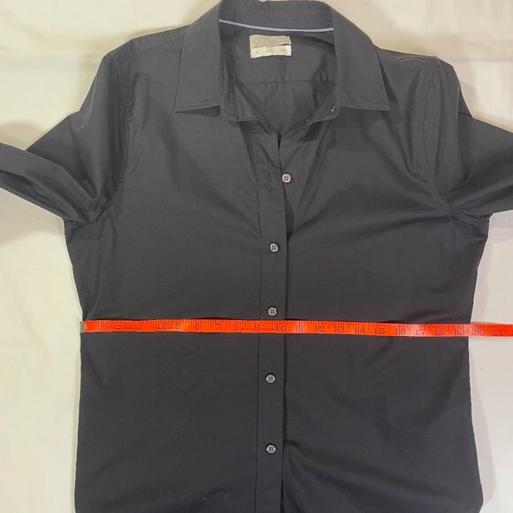 J Crew Slim Fit Black Cotton Stretch Button Down Shirt Long Sleeve Size 12 TALL - Picture 6 of 14